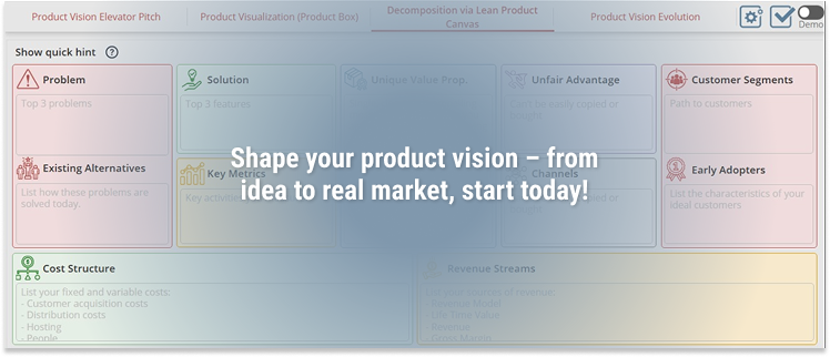Create a Vision Create a Mission, Vision and Strategy for your project right now!